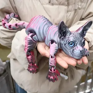 3D Printed Hairless Cat Figurine, Adorable Pet Statue for Home Decor, Perfect Gift for Cat Lovers, Unique Collectible Item