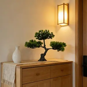 2pcs Artificial Pine Bonsai Set, Iron Frame & Stem Faux Greenery with Real Touch, for Living Room Entrance Office Desktop Decor, All Season Christmas Arrangement, Zen Style Viral Home Decoration Ornament