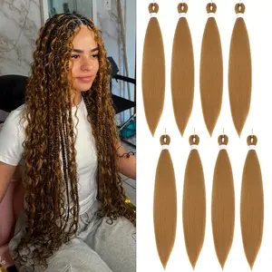Pre Stretched Braiding Hair 20 inch  Braiding Hairfor  Women 8Packs Crochet Boho Braiding HairExtension(20-30 Inch8packs, 27#)
