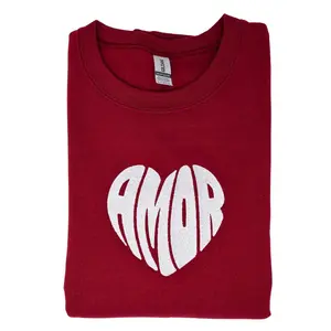 Amor Heart Embroidered Sweatshirt Casual Fashion Womenswear