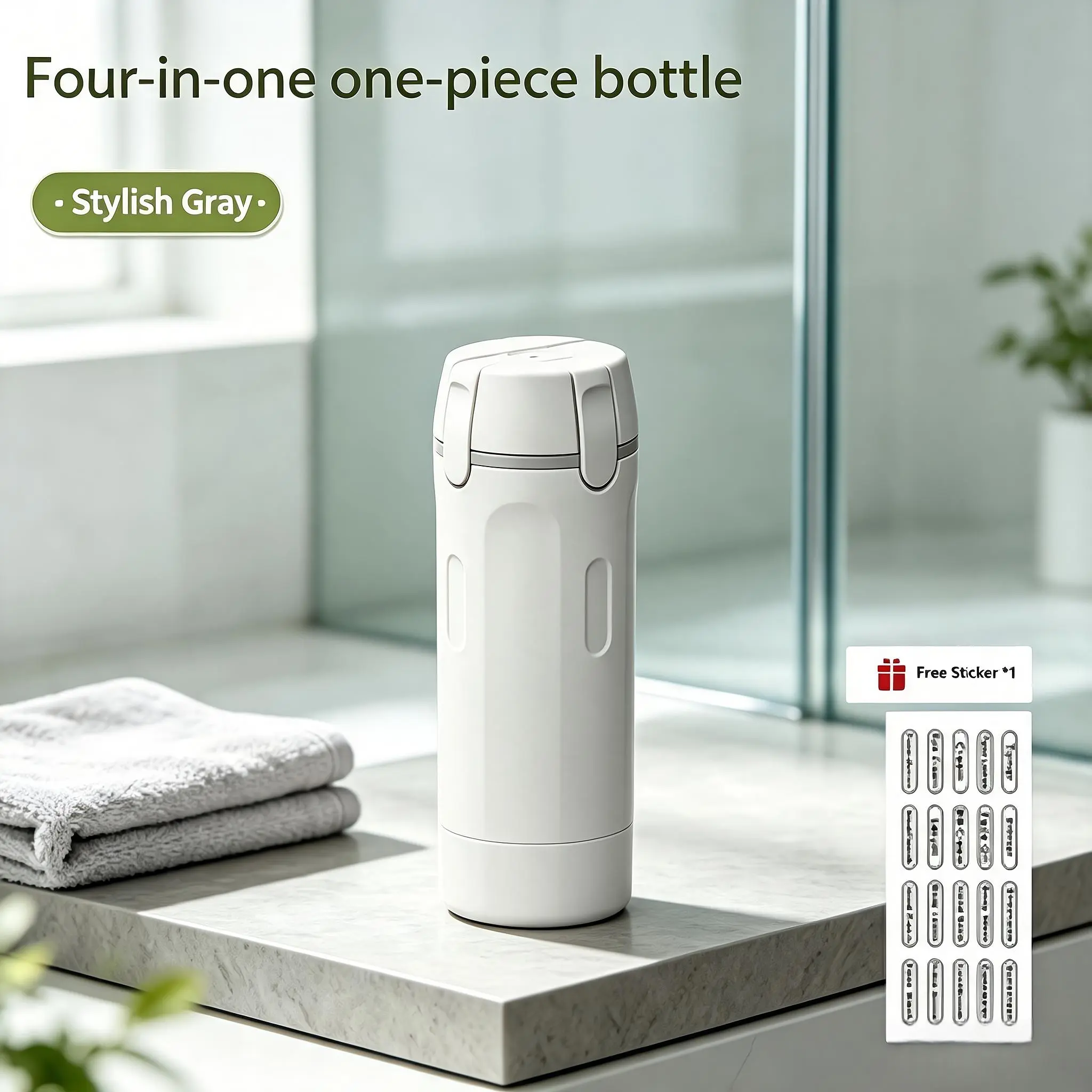 4-in-1 Travel Refillable Bottles, Portable Cosmetic Shampoo Lotion Dispenser Bottles for Toiletry Bags