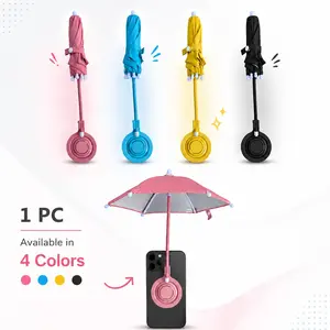Magnetic Phone Umbrella Shade, Foldable Mini Sun Umbrella, 360° Ring Holder, Glare Reducer for Outdoor Activities, Cycling, Camping, Travel