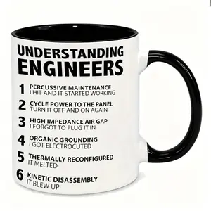 Interesting Engineer Ceramic Mug With Humorous Engineering Quotes Dishwasher Safe Reusable White With Black Text Ideal Gift For Engineers