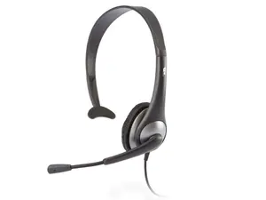 Cyber Acoustics Gray Mono Headset w/ Y-Adapter & Microphone (AC-104) - Cyber Acoustics Gray Mono Headset w/ Y-Adapter & Microphone (AC-104) -