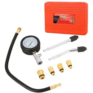 Nilight Compression Tester Kit, 8PCS Petrol Gas Engine Cylinder Pressure Gauge 0-300 PSI Automotive Tool for Cars Trucks Motorcycles