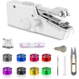 Handheld Sewing Machine, Portable and Easy-to-Use Mini Sewing Machine,  and USB Operated, Ideal for Beginners and  Use - White