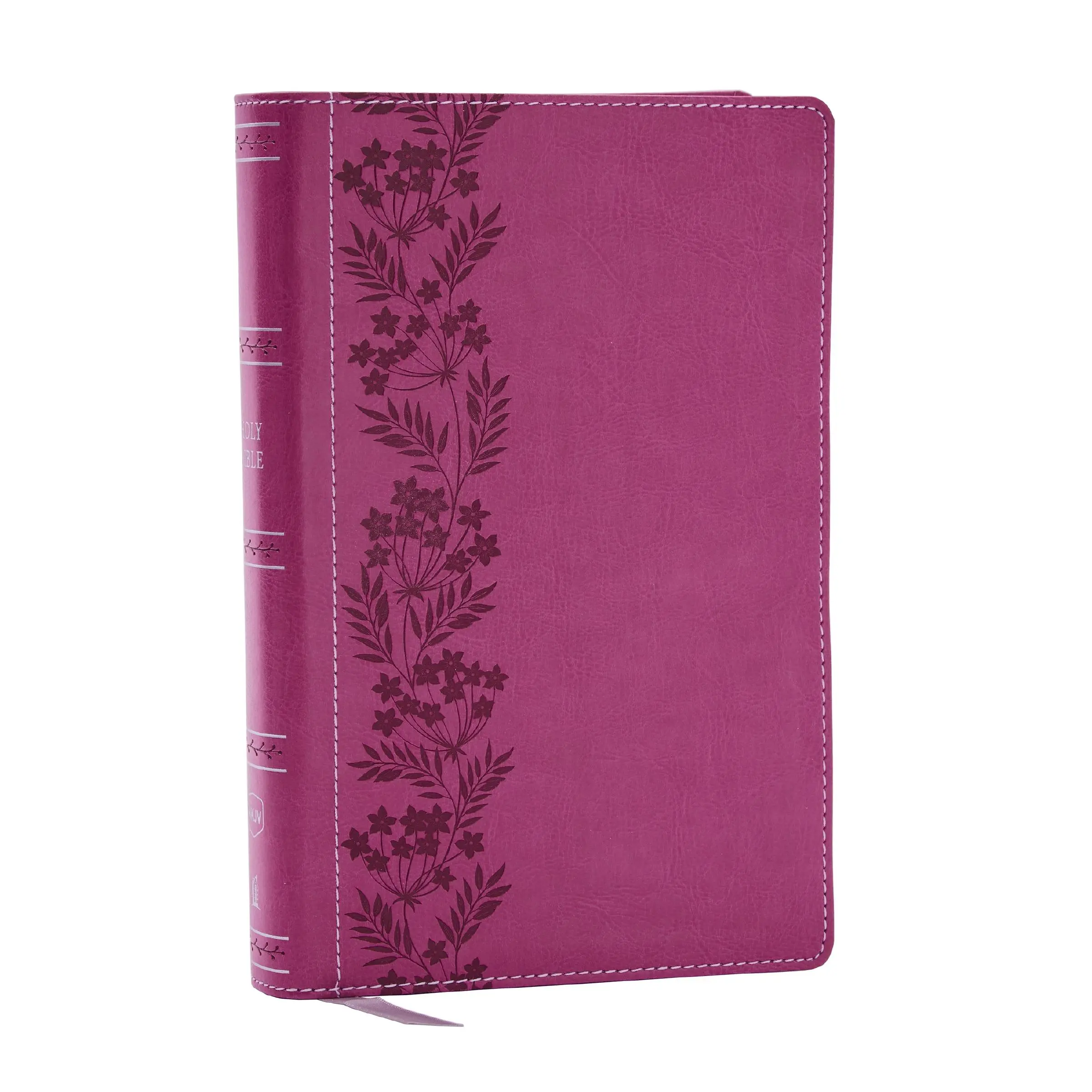 NKJV Personal Size Large Print Bible with 43,000 Cross References, Pink Leathersoft, Red Letter, Comfort Print by Thomas Nelson [Leathersoft Book]