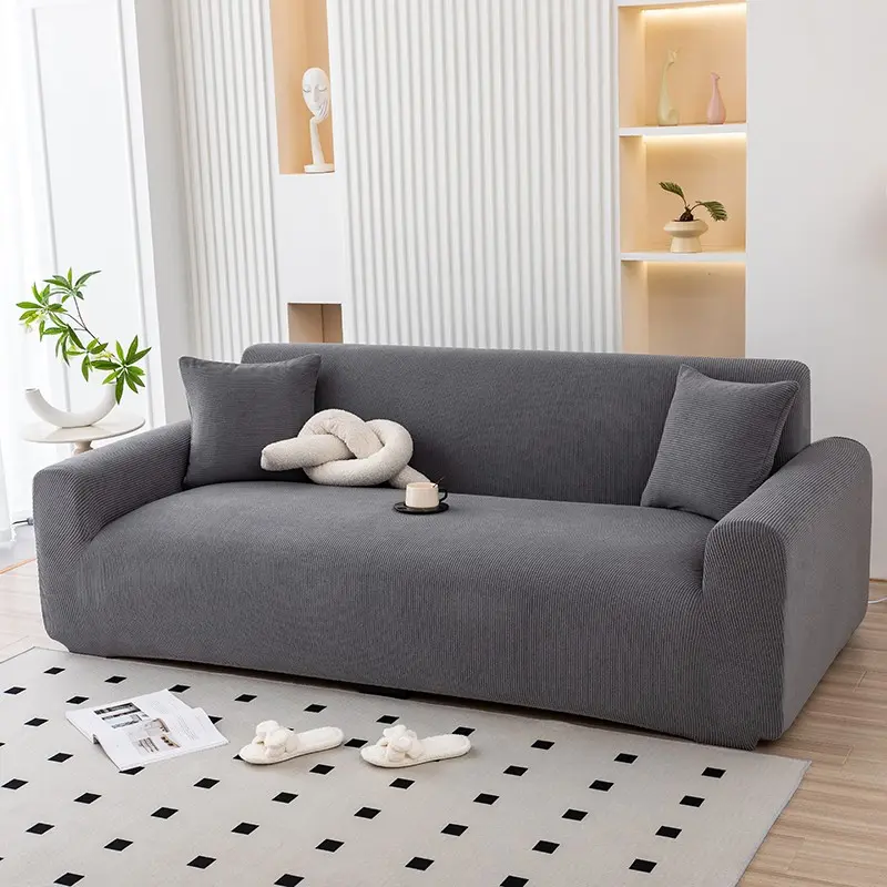 Corduroy Full-Cover Stretch Sofa Cover, Couch Covers, Slipcover For Sofa, No-Measurement Universal Type, Cat-Scratch Resistant, Dustproof Sofa Slipcover, Stain-Proof and Durable, All-Seasons Soft Sofa Protector, 1-4 Seater Sofa