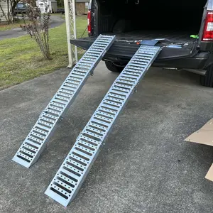 [FLASH SALE] Garvee 1500LB 2-Pc Tri-Fold Ramps - 72"x9" Steel Loading Ramps for ATV/UTV/Motorcycles/Trucks (Heavy-Duty, Silver)