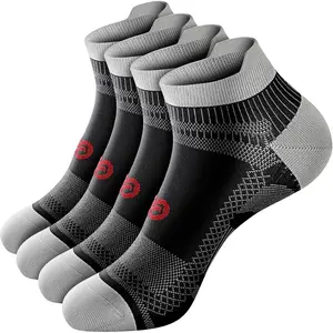 Compression Socks for Men & Women, 2/4/6 Pairs Ankle Running Socks with Arch Support, Ankle Support for Plantar Fasciitis