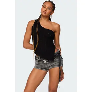 Codi Backless Asymmetric Knit Top