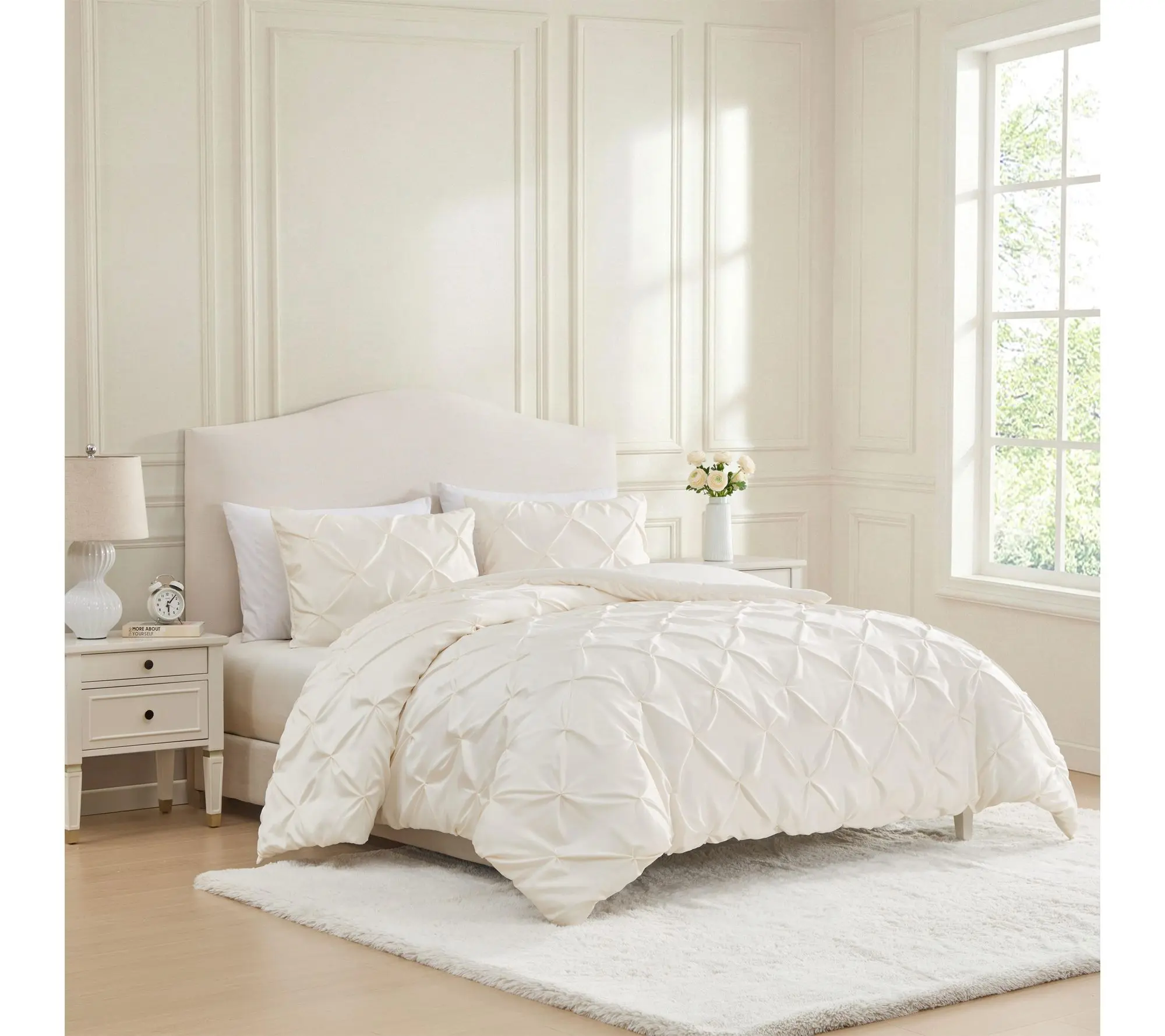 Laura Ashley Solid Satin Ivory Queen ComforterSet Laura Ashley Solid Satin Ivory Queen ComforterSet