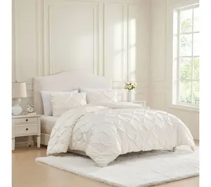 Laura Ashley Solid Satin Ivory Queen ComforterSet