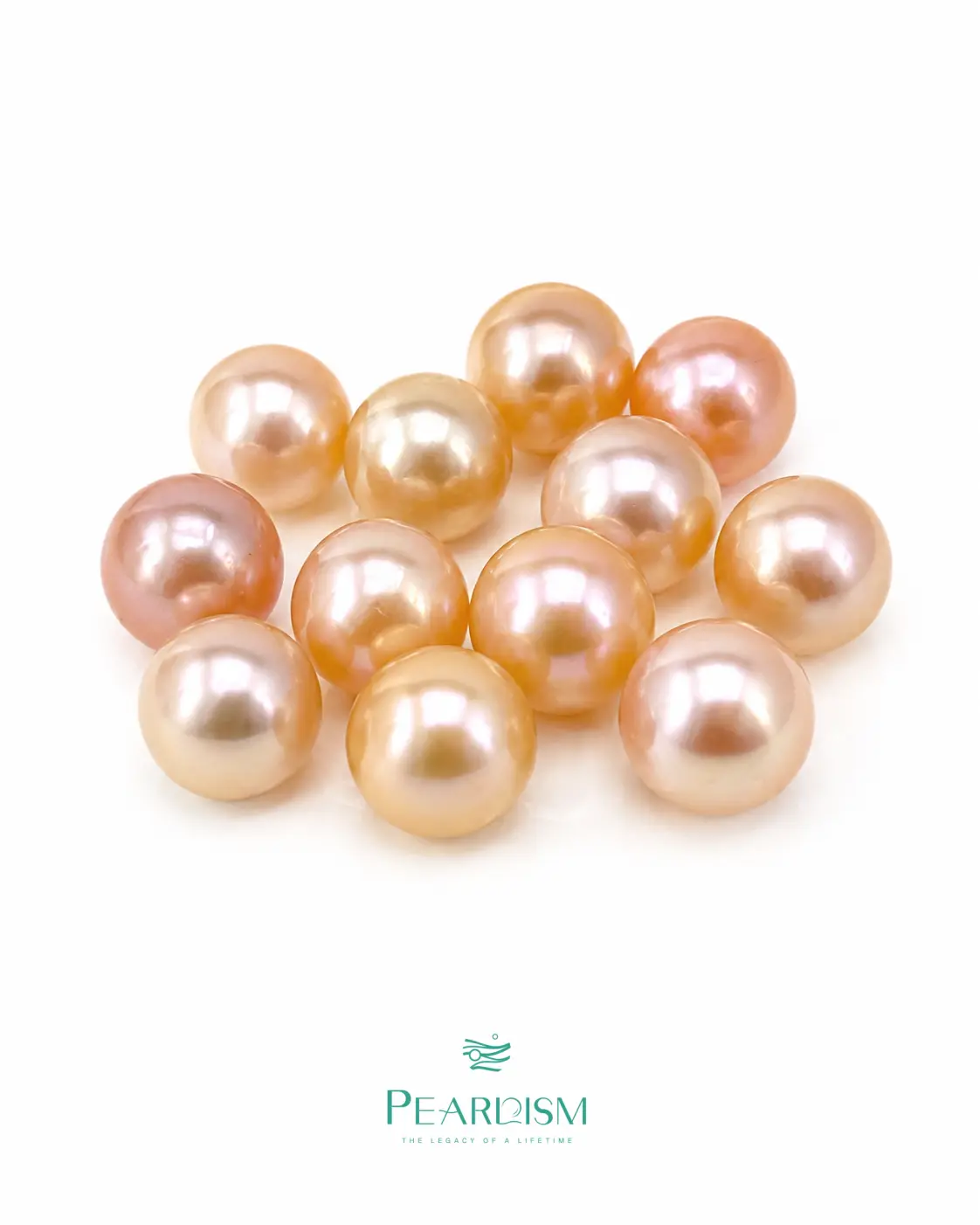 PEARLISM 11-12mm Chinese-Red Dark Champagne Big Round Freshwater Edison Loose Pearls Customize DIY-- CLFE0003