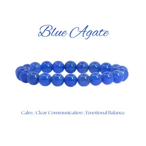 Lovskaya Blue Agate Natural Crystal Bracelet Fashionable And Elegant Unisex Suitable For Various Occasions Crystal Bracelet Jewelry