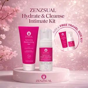 ZENZSUAL Hydrate & Cleanse Intimate Kit - Feminine Foaming Cleanser & Hydrating Gel with Hyaluronic Acid - Sensitive Skin Care - Fragrance-Free, Sulfate-Free, Vegan