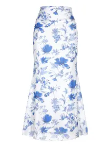 INSPIRE CHIC Floral Mesh Maxi Skirt for Women Summer High Waisted Boho Bodycon Fishtail Long Skirts