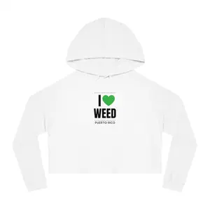 ILoveWeedPR Women’s Cropped Hooded Sweatshirt