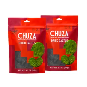 CHUZA Spicy Dried Cactus Slices, Spicy Nopal Mexican Snacks Dried Fruit, Mexican Candy for Adult and Children, Natural Dried Nopal - 2 Pack