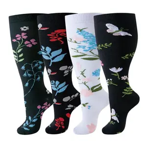 4 Pack Plus Size Over-the-Knee Knee-High Socks for Women | Wide Calf Friendly, Soft & Stretchy | Moisture Wicking Breathable Socks for Daywear, Events & Parties