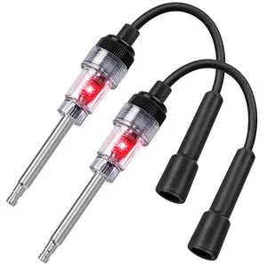 2 Pcs Car Auto Spark Plug Testing Kit for Online Ignition Troubleshooting Engine Diagnostic Tool with LED Indicator