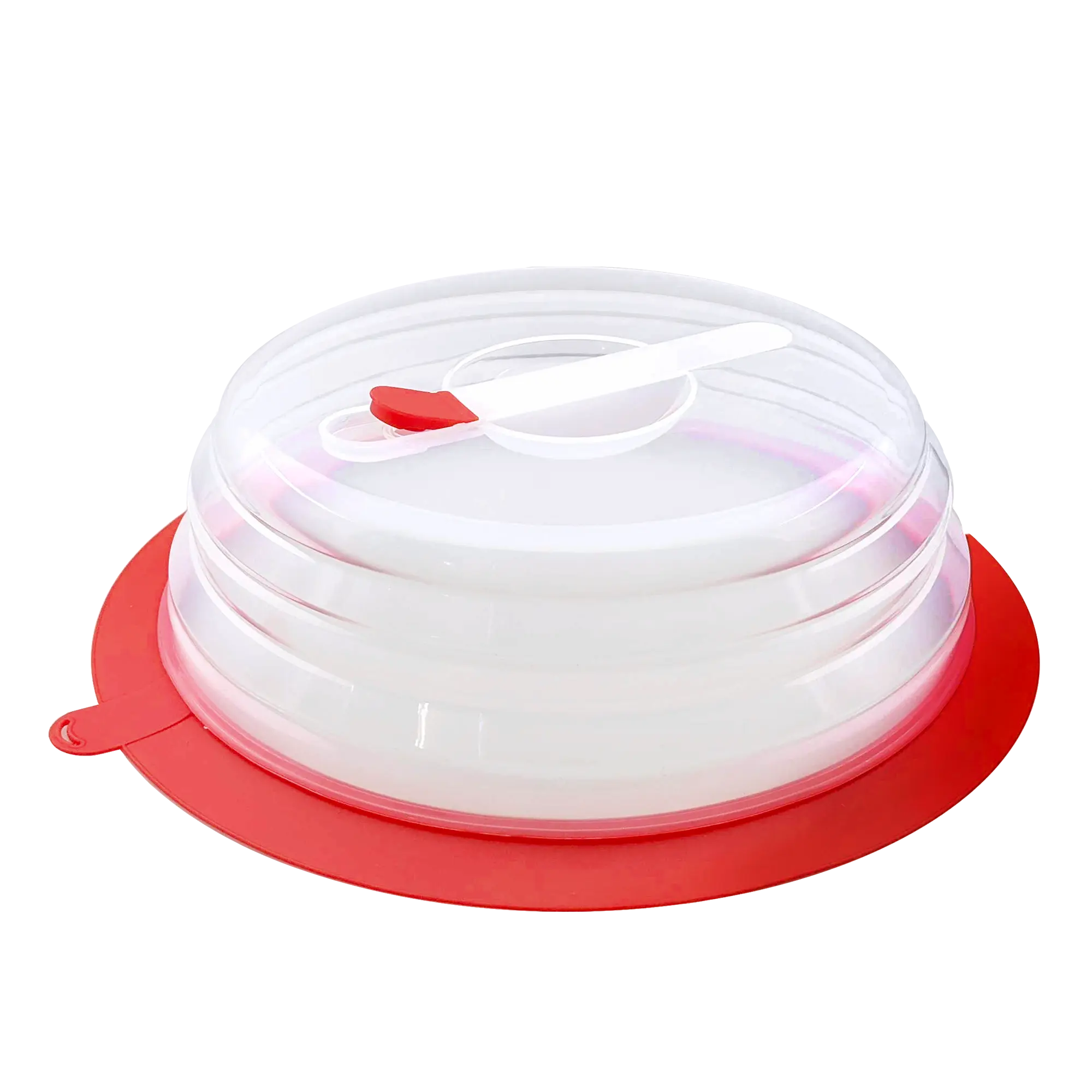 PlateTopper Collapsible Microwave Food Plate Cover Lid – Microwave Splatter Guard w Steam Vent - BPA Free & Non Toxic - Easy Grip Handle – Dishwasher Safe – Airtight Suction Ring for Food Storage