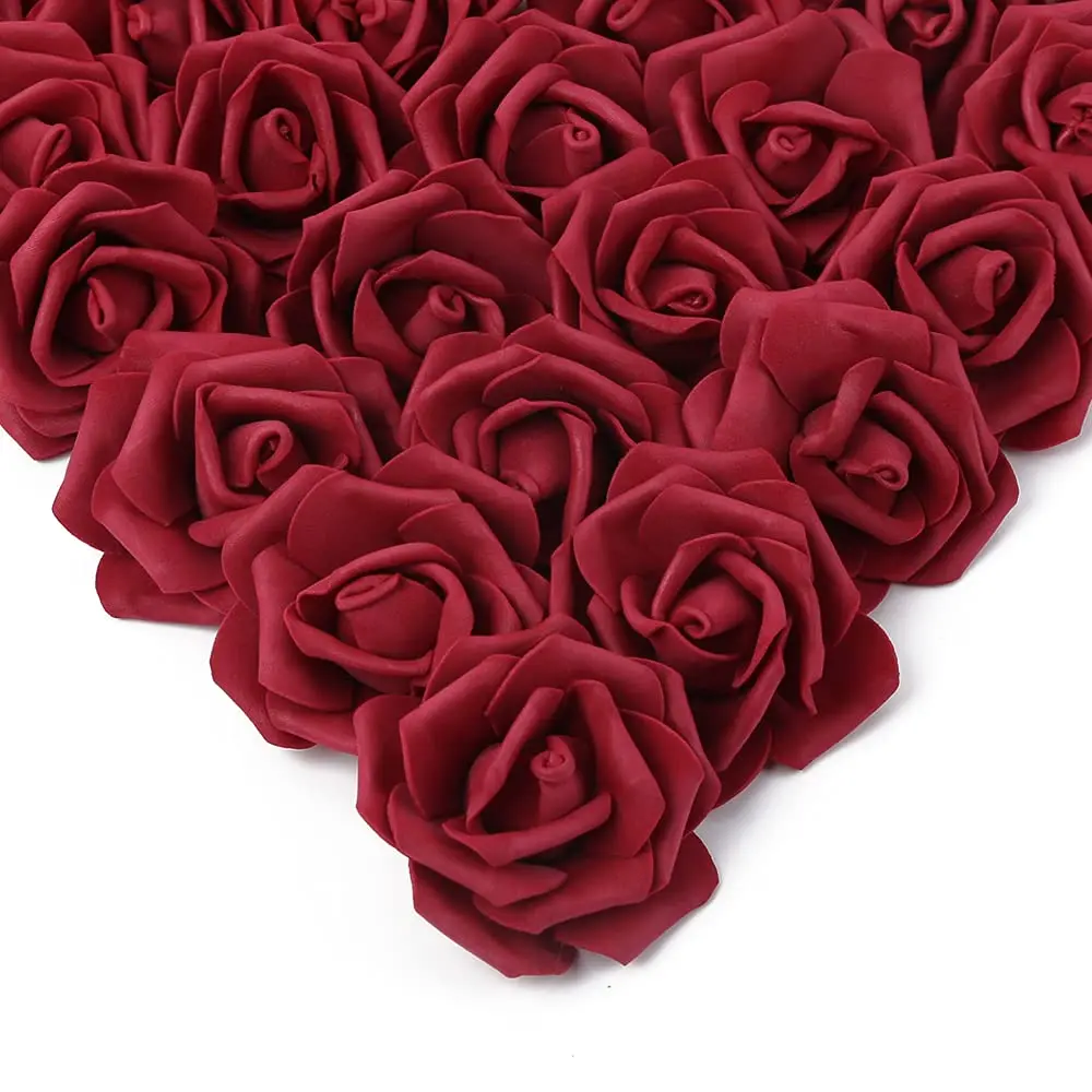 100 pieces Pink Roses Artificial Flowers Pink Foam Roses Heads Bulk Pink Flowers Artificial Roses for Baby Shower Centerpieces Faux Floral Arrangement Wedding Cake Flowers Decorations