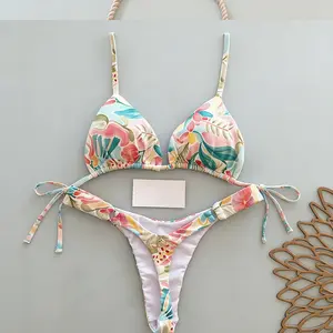 Bikini Sets for Women High Waisted Two Piece Swimsuit Sexy V Neck Tie Kont Push Up High Cut Bathing Suit