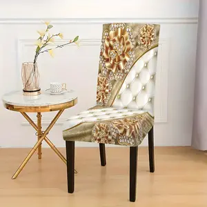 [Modern Floral Chair Covers] 2/4/6pcs Modern Floral Stretch Print Chair Covers Polyester Fabric Hand Wash Only Digital Printing One-Piece Slipcover for Dining Room Living Room Kitchen Decor