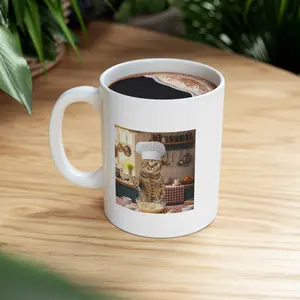 Baking Cat Meme Mug Funny Cat Coffee Cup for Men Women | Cute Baking Kitty Ceramic Mug for Coffee Tea | Cat Lover Baker Gift Idea | Funny Animal Baking Mug Birthday Christmas Gift for Her Him | Trendy Viral TikTok Cute Cat Meme Mug Gift