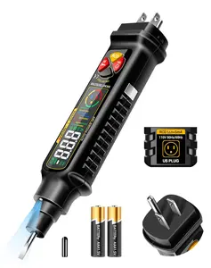 Non Contact Voltage Tester Outlet Receptacle Detector Dual Range AC 2-440V,50Hz-60Hz Live/Neutral Wire Tester with LCD Display,Breakpoint Finder,Light Fuse Checker,Circuit Polarity Wall Plug Tool