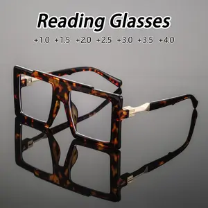 Men's Square Flat Top Glasses Frame, Vintage Preppy Trendy Versatile American Style, Fashionable Old Reading Eyewear, Stylish Eyeglass, Stylish Square Frames