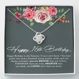 Happy 16th Birthday Gift Girl, Sweet 16 Necklace, Sweet 16 Gifts For Girls, 16th Birthday Gift for Daughter From Mom Dad