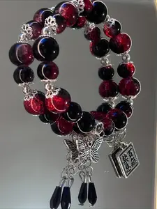 Anime Couple Bracelets, Hua Cheng & Xie Lian Inspired Beaded Friendship Bracelets with Gift Card, Fashion Accessories for Women & Men, Double Layered Bracelets