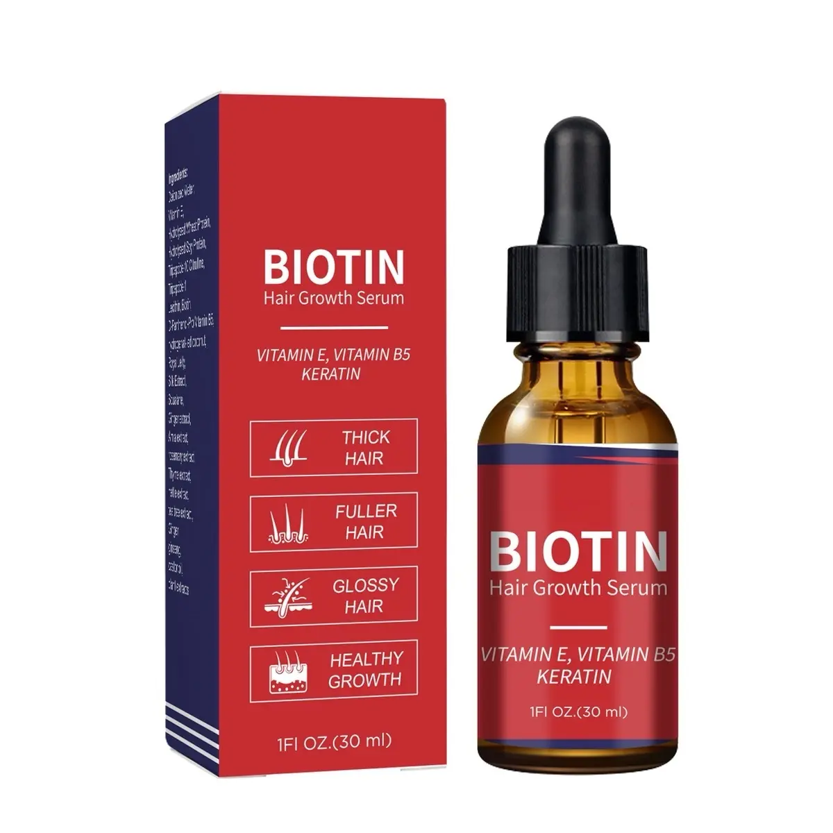 Biotin Hair Growth Serum to Help Grow Healthy, Strong Hair Suitable for Men and Women of All Hair Types Hair Loss Support. 1Fl OZ.(30ml)