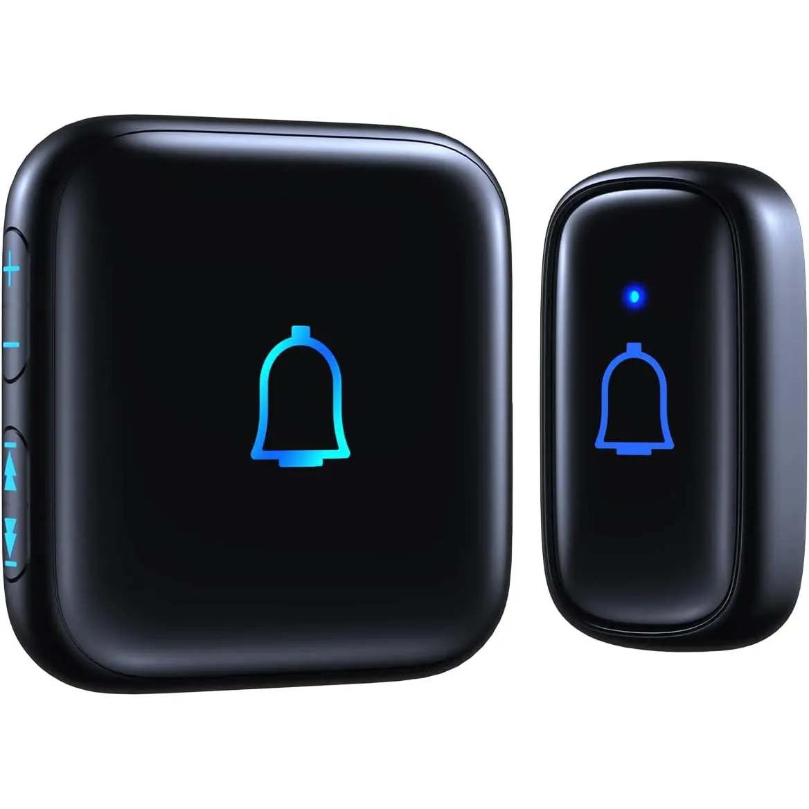 Wireless Doorbell Transmitter+Receiver with IP66 Rating, 300m/1000ft Range, 56 Chimes, 115dB Adjustable Volume, Mute Mode, LED Flash Ringer, Plug-in Socket, Easy to Install for Office Classrooms & Hearing-Impaired, Mute Mode On Demand, 115Db Volume, Ac Po