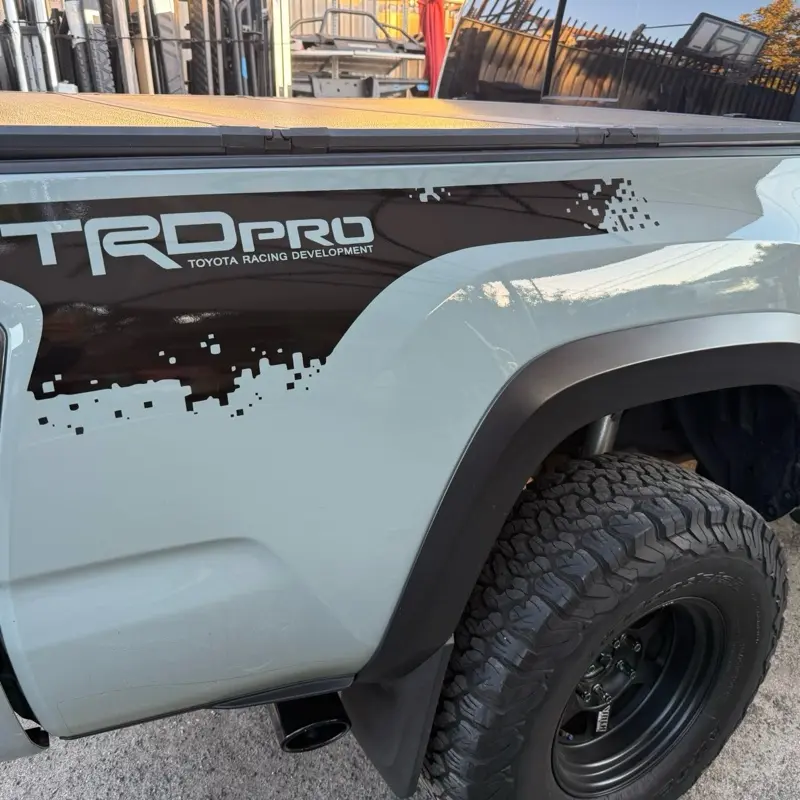 Tacoma TRD Pro Tailgate Vinyl Decal for Toyota Racing Development - High-Quality Pair Set with Masking Tape, Stickers for Cars, Vehicle Decor, Car Vehicle Decoration