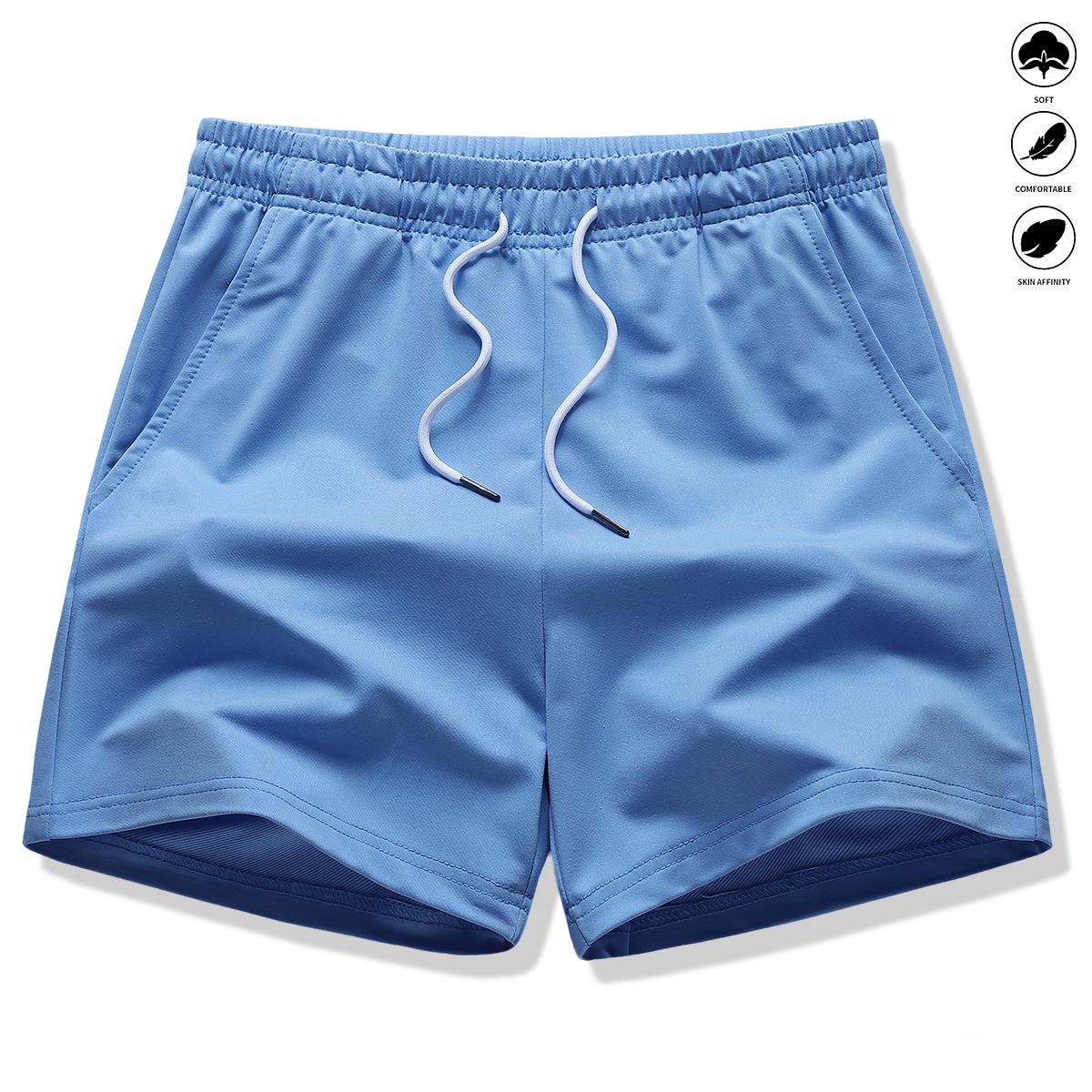 Women’s athletic casual shorts, 2-pack; drawstring, elastic waistband, solid color; suitable for outdoor sports, fitness, and casual wear; women’s shorts