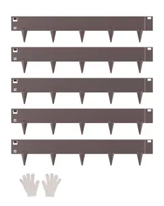 Steel Landscape Edging Kit, 5 Packs, 39 X 4 Inch, Rust-Resistant Edging Border in Brown, Garden Bed Edge Barrier for Lawns, Paths, and Planting Beds, Durable Weatherproof Landscape Border System for Yard