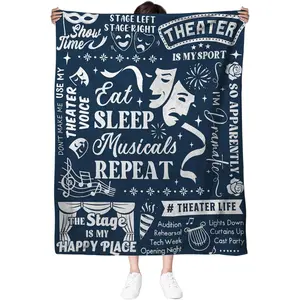 Broadway Blanket Gifts, Musical Theater Gifts for Lovers, Broadway Musical Gift for Theater Adult, Christmas Birthday Gift Blanket for Women Men, 50" x 60"
