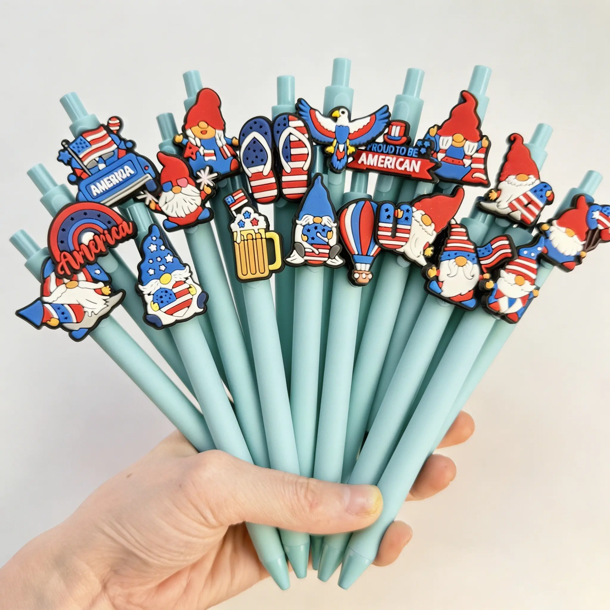 15/25pcs Independence Day Theme Ballpoint Pens, Cute Goblin, American Flag, Eagle Design, Ideal Gift for Students and Office Workers, Writing Stationery