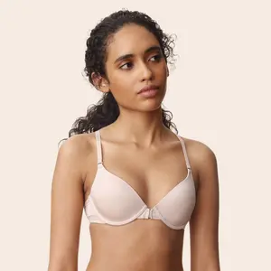 Lulalu Mia Convertible Racerback Bra - Front Closure - Adjustable Straps - Soft Microfiber