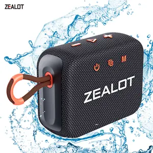 【ZEALOT】Portable wireless speaker with 10W, Bluetooth high fidelity sound and audio, outdoor IPX6 waterproof, TWS pairing, long battery life, supports USB/TF card/AUX/BT smartphones. Ideal choice for family/car/party/camping/gift giving
