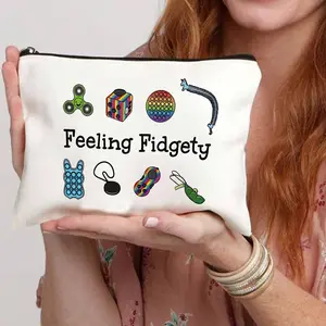 Fidget Spinner Theme Cosmetic & Accessories Storage Bag, Designed for Fidget Spinners & Sensory Impaired, Box, Hand Washable