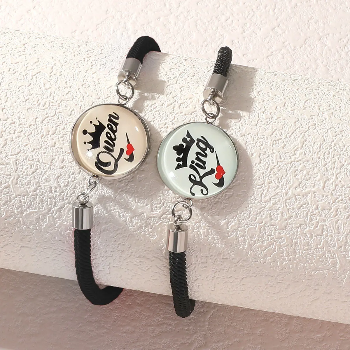 Luminous Crown King Queen Black Rope