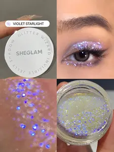 SHEGLAM Glitter Wizard Jelly Eyeshadow – Violet Starlight, Invisible Sparkle Gel, Long-Lasting No Smudge Shimmer Eye Makeup