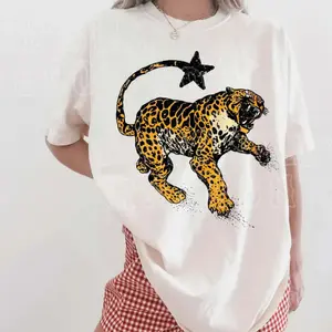Vintage Inspired Jaguar Shirt Retro Nature Graphic Tee Trendy Animal Print Top Y2K Streetwear Clothing For Men Women