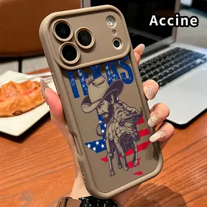 Phone Case for iPhone 17 Pro Max 16 Plus 15 14 13 12 11 Air E Texas Cowboy Spirit Shockproof Silicone TPU Bumper Drop Protection Soft Cover