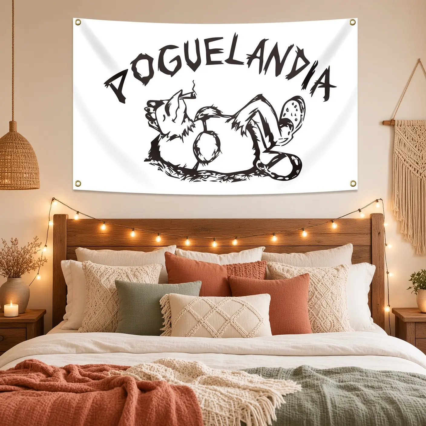 Outer Banks Poguelandia Tapestry Flag, Vintage Pogue Life Wall Hanging Backdrop Decor, Funny TV Show Gift for College Dorm Bedroom Room