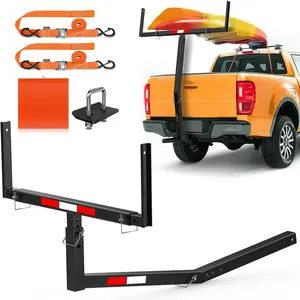 Nilight Truck Bed Extender w/Straps & Receiver Tightener & Flag, Fits 2-inch Hitch Receiver, 2-in 1 Pickup Hitch Mount Truck Bed Extension for Rack, SUV, Lumber, Ladder, Canoe, Boat, Kayak, Pipes